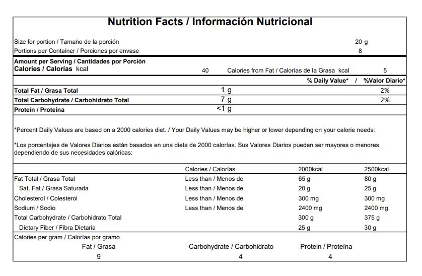 Tortillas de Harina de Coco Sabor Natural